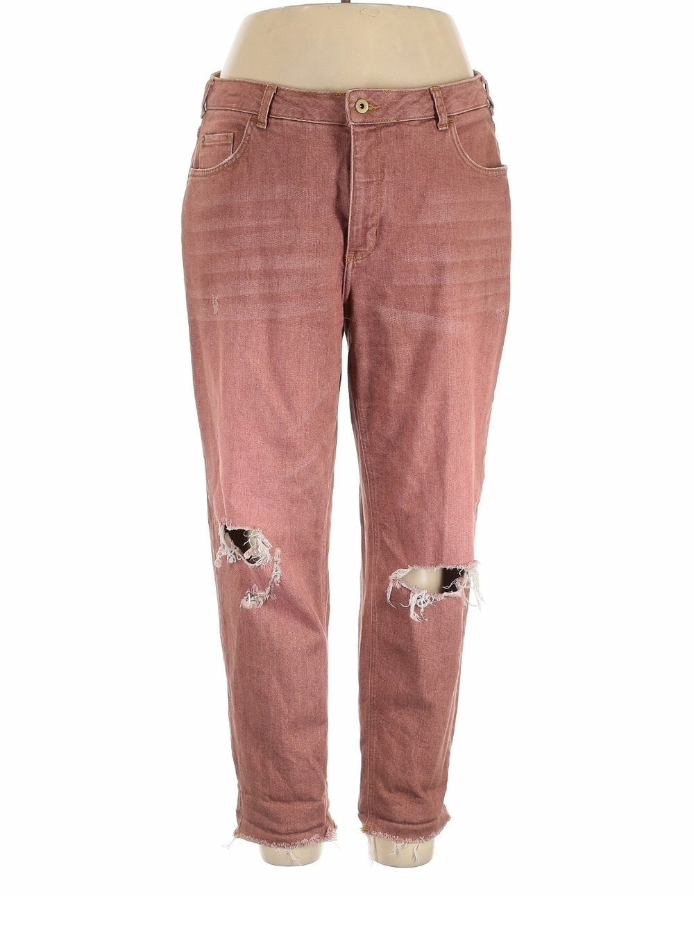 Distressed Rose Boyfriend Jeans